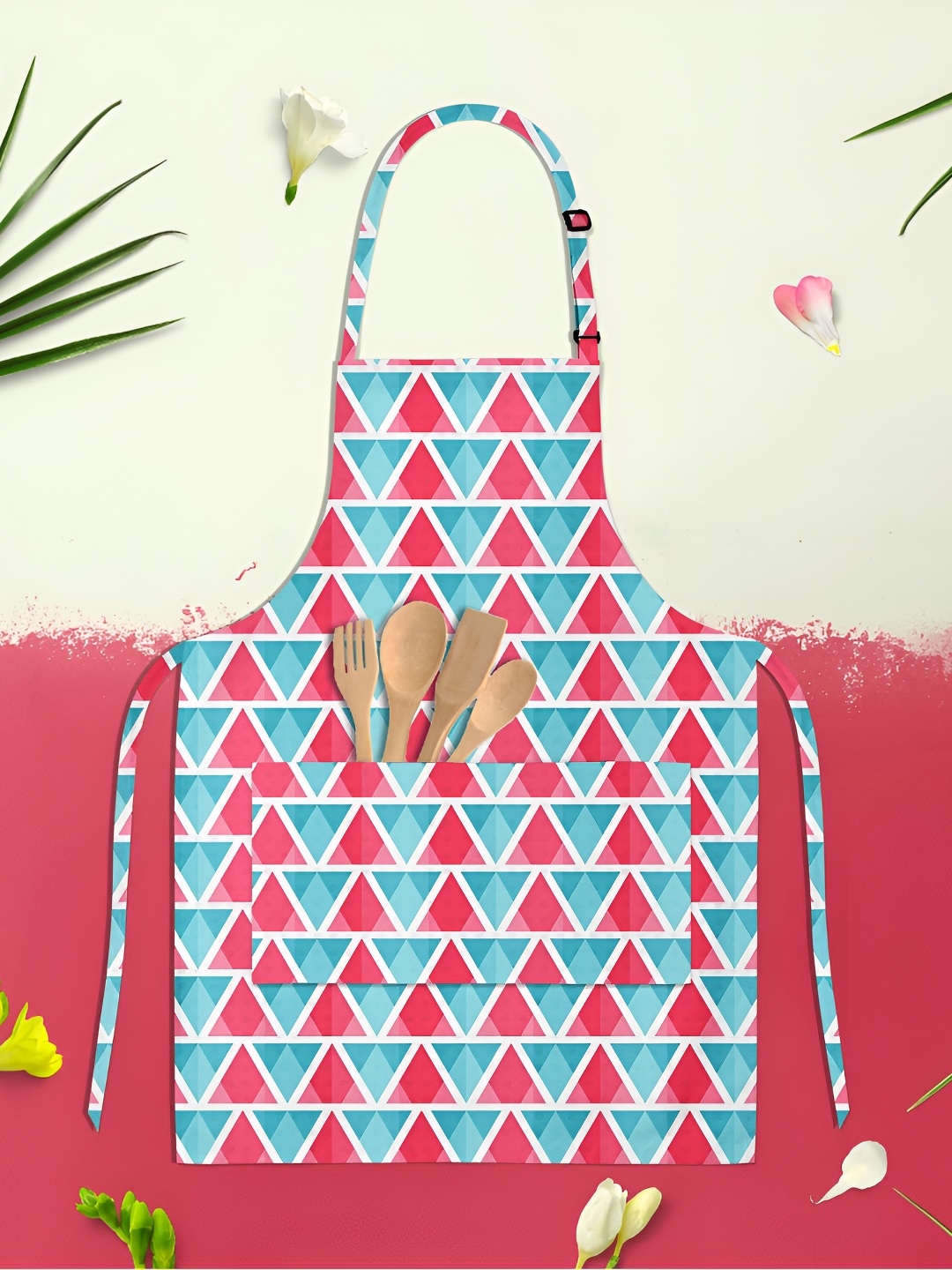 

ArtzFolio Kids White & Pink Printed Cotton Aprons