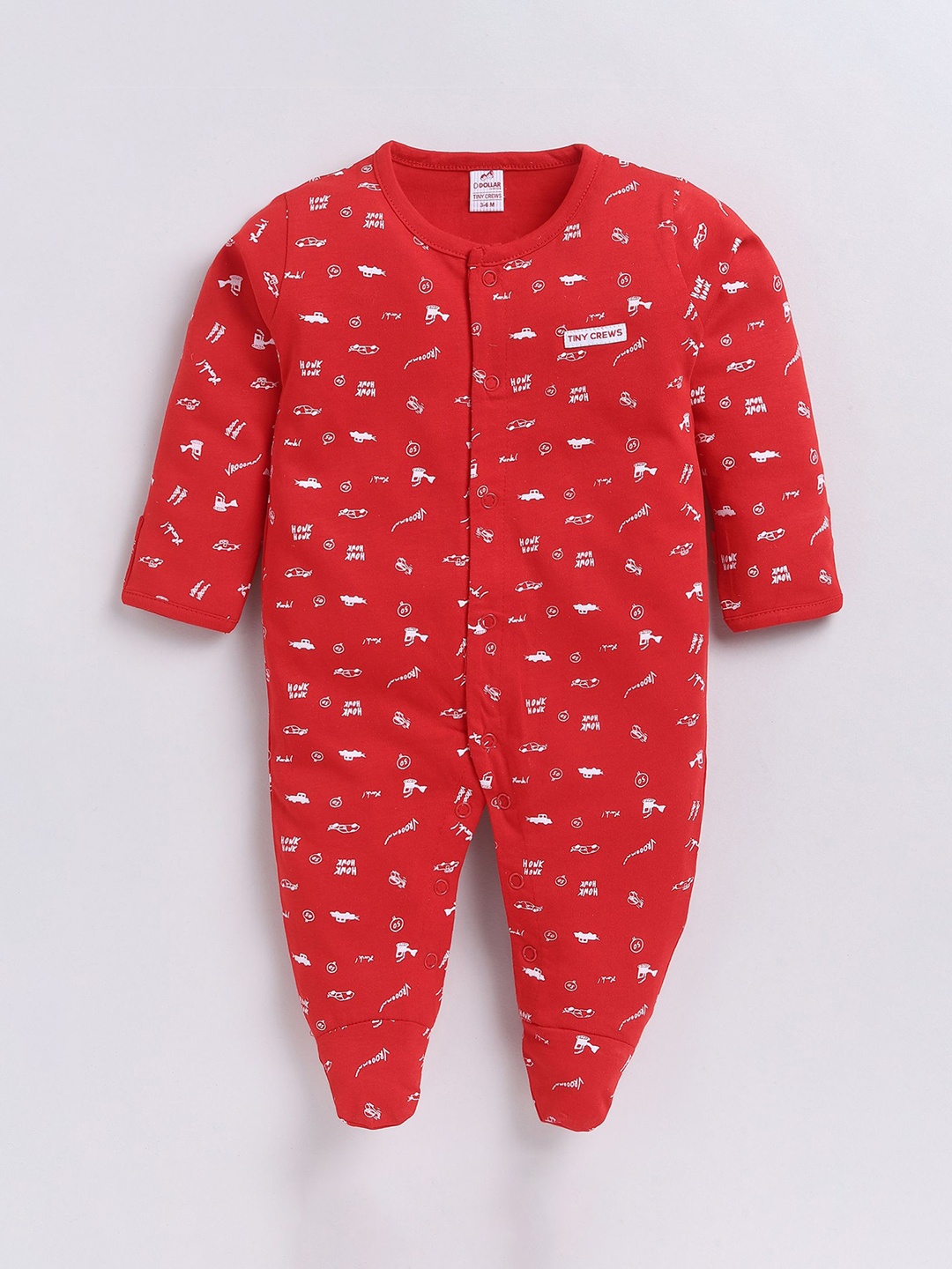 

Dollar Kids Printed Cotton Romper, Red