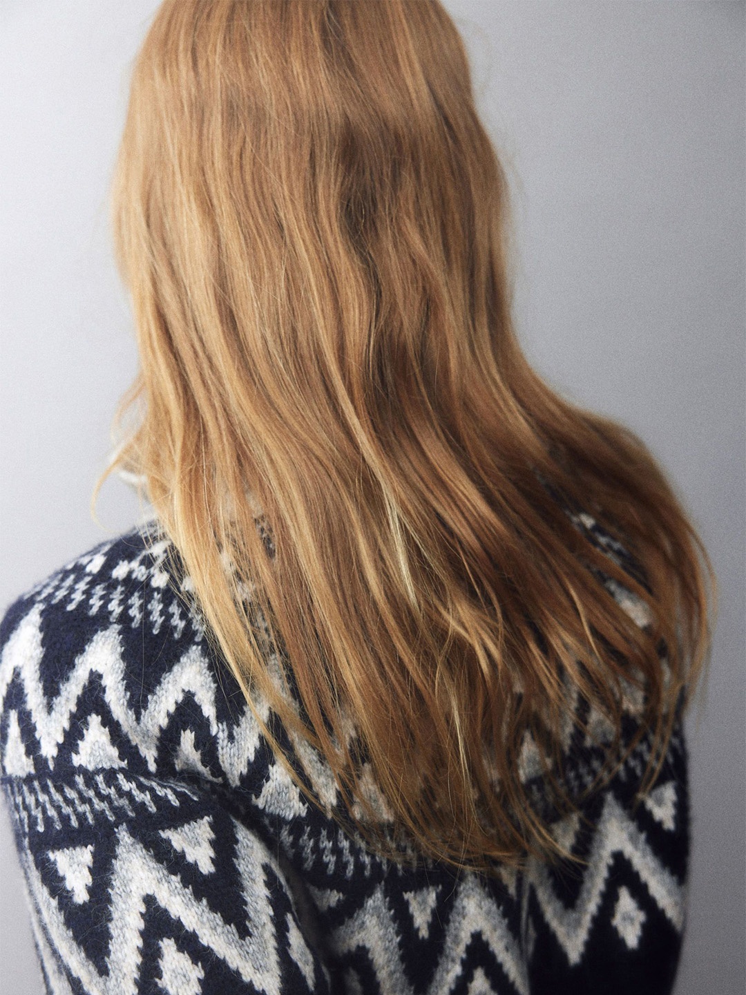 

H&M Jacquard-knit Polo-neck Jumper, Blue