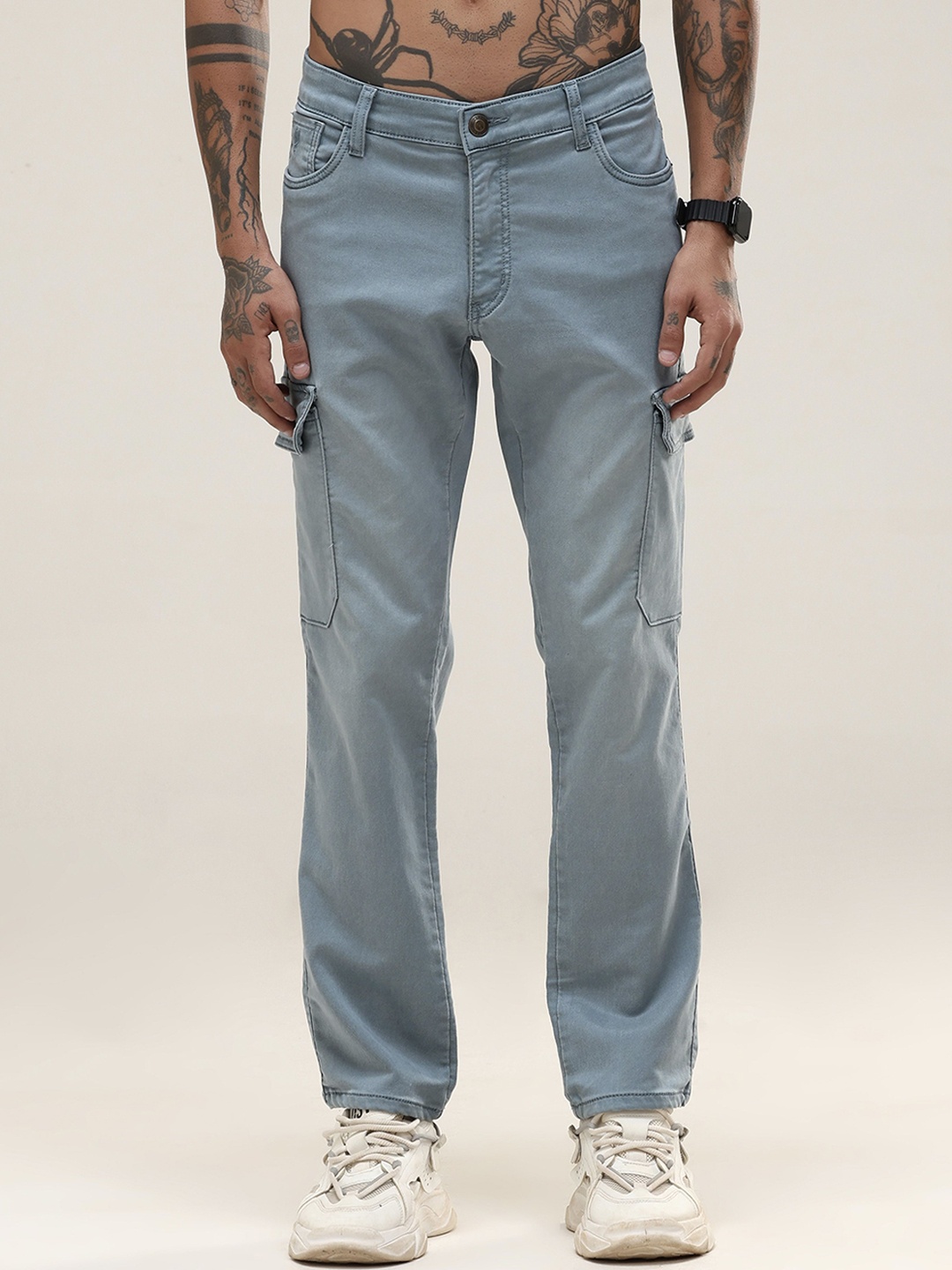 

VUDU Men Smart Slim Fit Stretchable Cotton Jeans, Grey