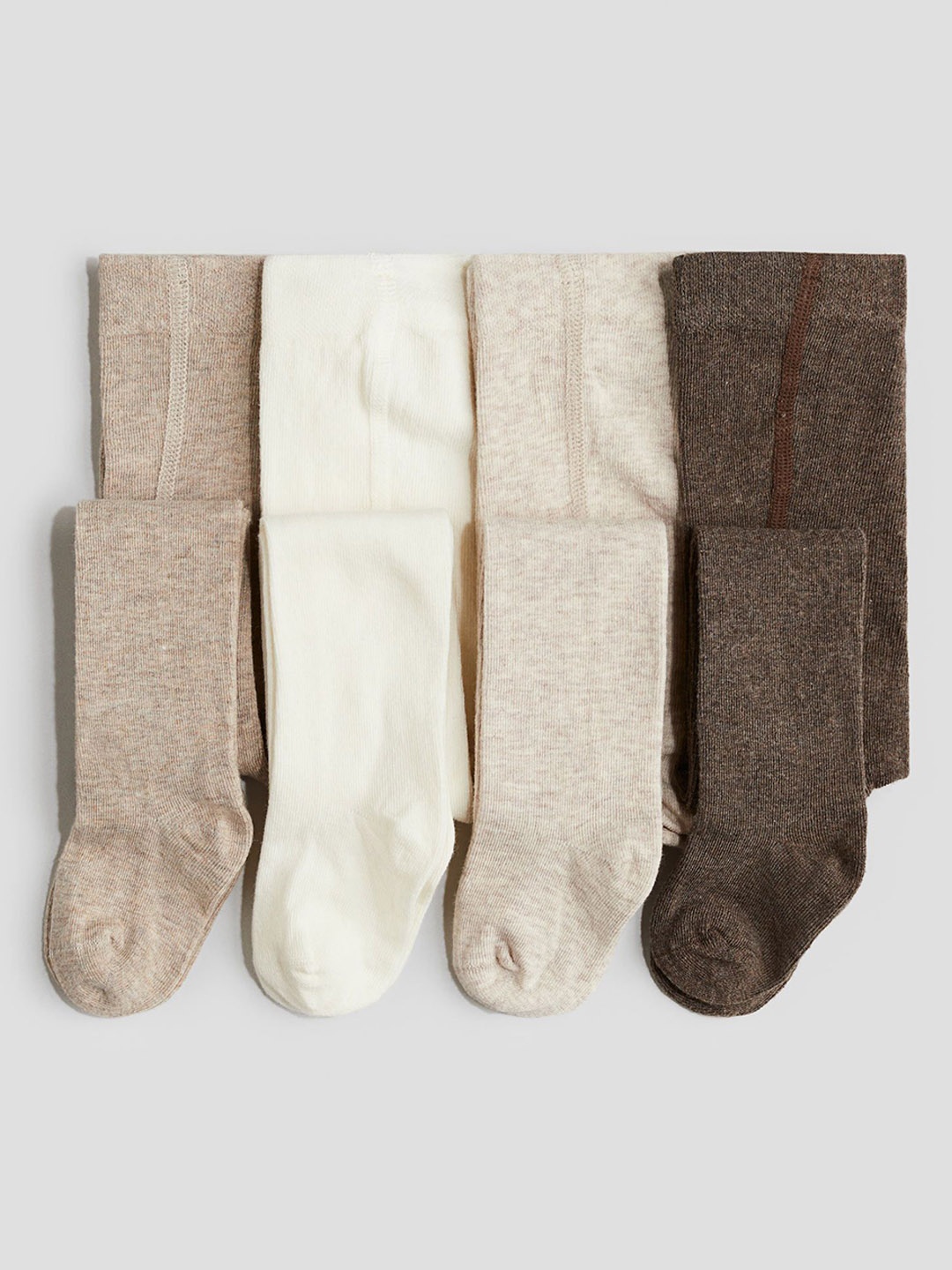 

H&M Boys Pack Of 4 Fine-Knit Tights, White