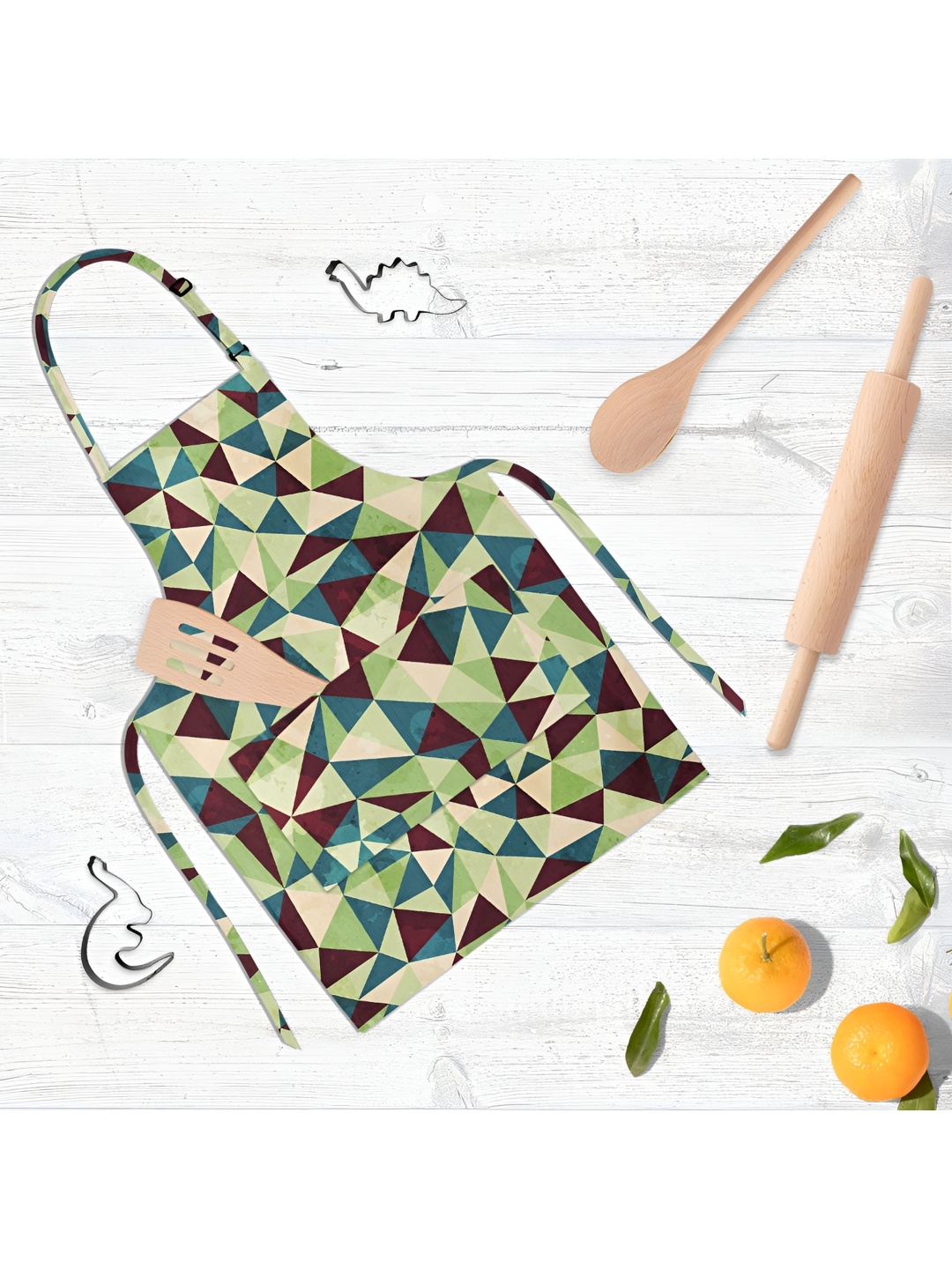 

ArtzFolio Green & Brown Printed Cotton Aprons