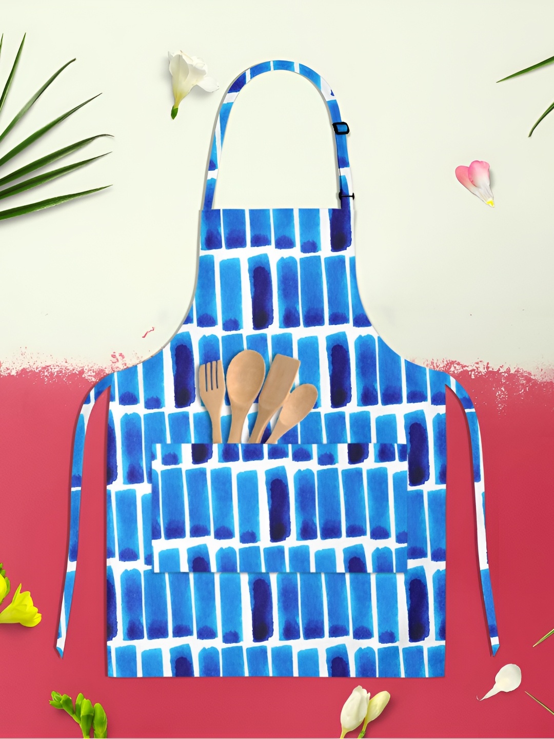 

ArtzFolio Blue & White Printed Pure Cotton Apron