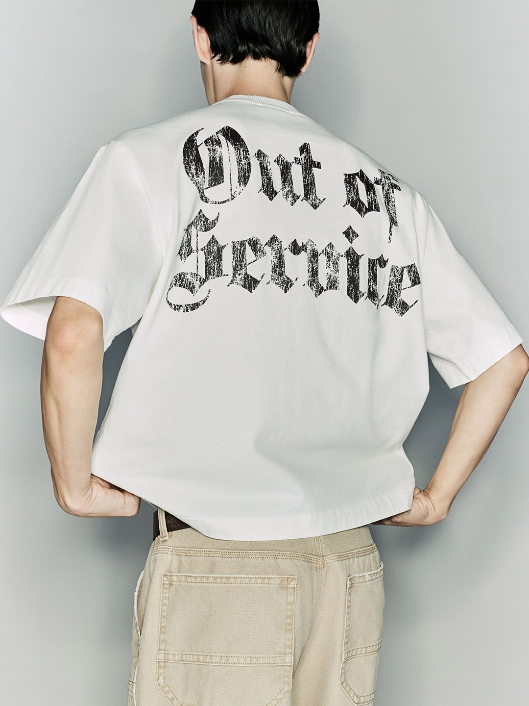 

H&M Oversized Fit Vintage-Look Printed T-Shirt, White