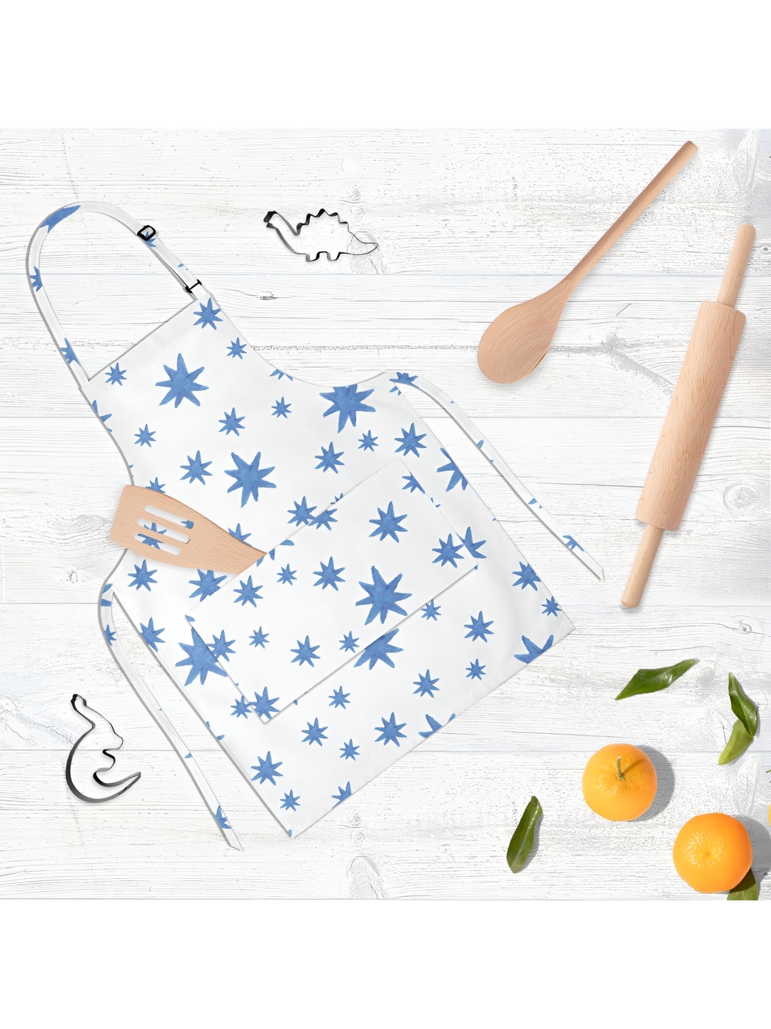 

ArtzFolio Blue & White Printed Pure Cotton Apron