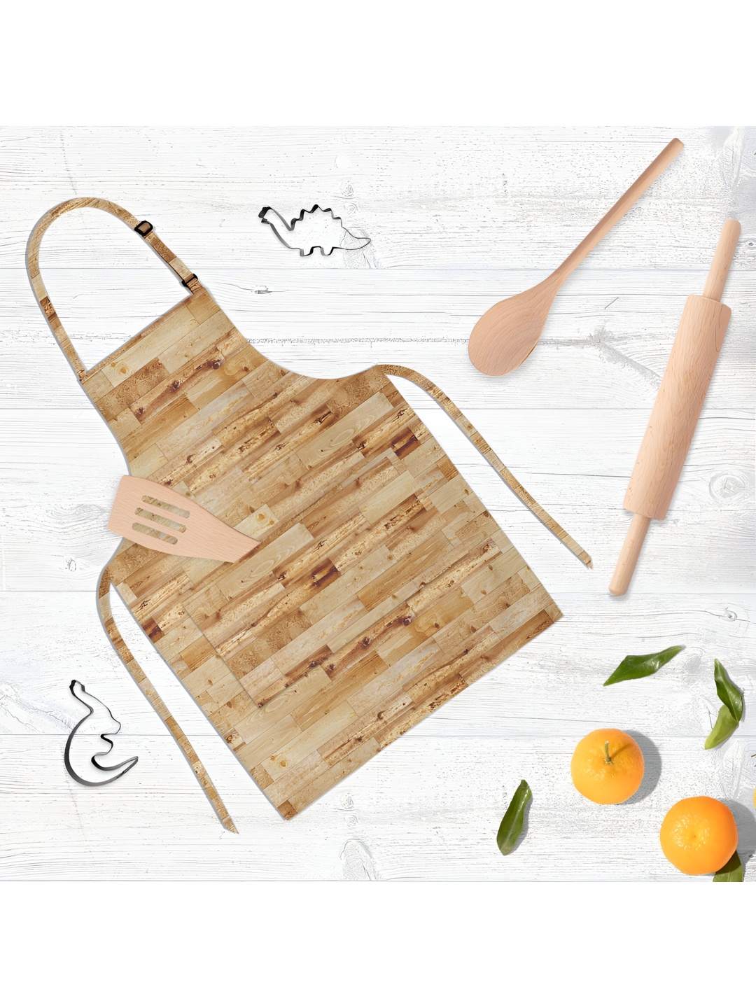 

ArtzFolio Brown & Beige Printed Cotton Apron