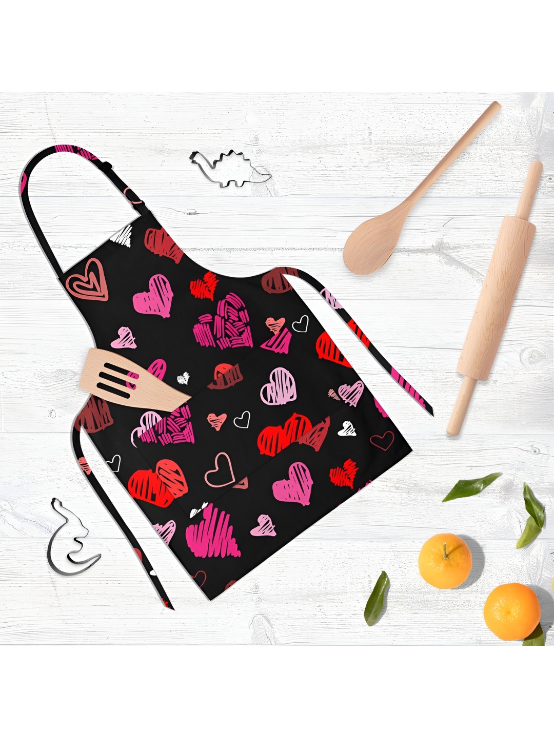 

ArtzFolio Kids Black & Red Printed Cotton Aprons