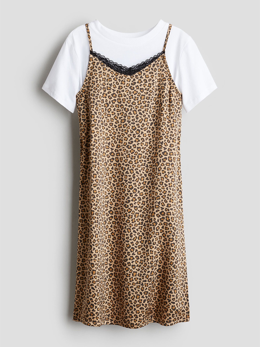 

H&M Girls 2-Piece Top & Dress Set, Beige