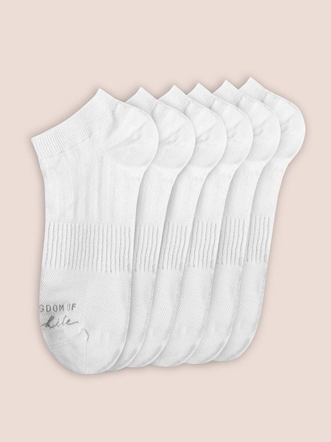 

KINGDOM OF WHITE Men Pack Of 3 Patterned Cotton Ankle Length Socks