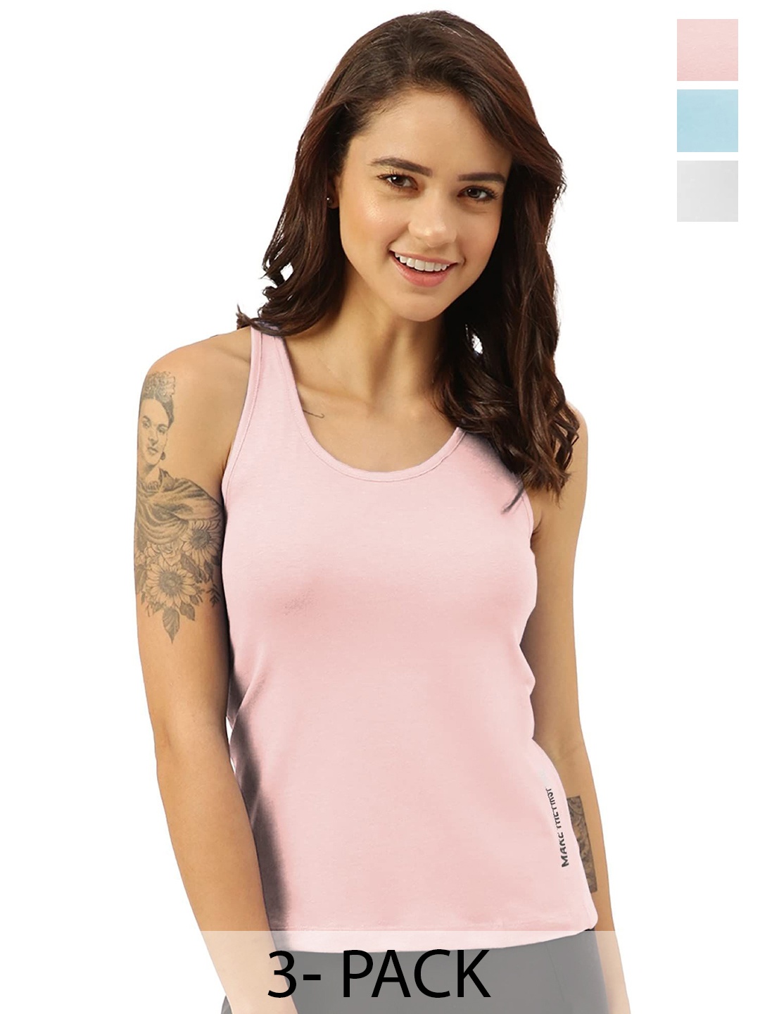 

FREECULTR Women Pack of 3 Tank Top, Peach