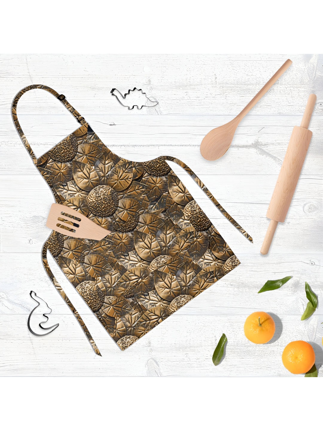 

ArtzFolio Kids Brown & Black Printed Cotton Aprons