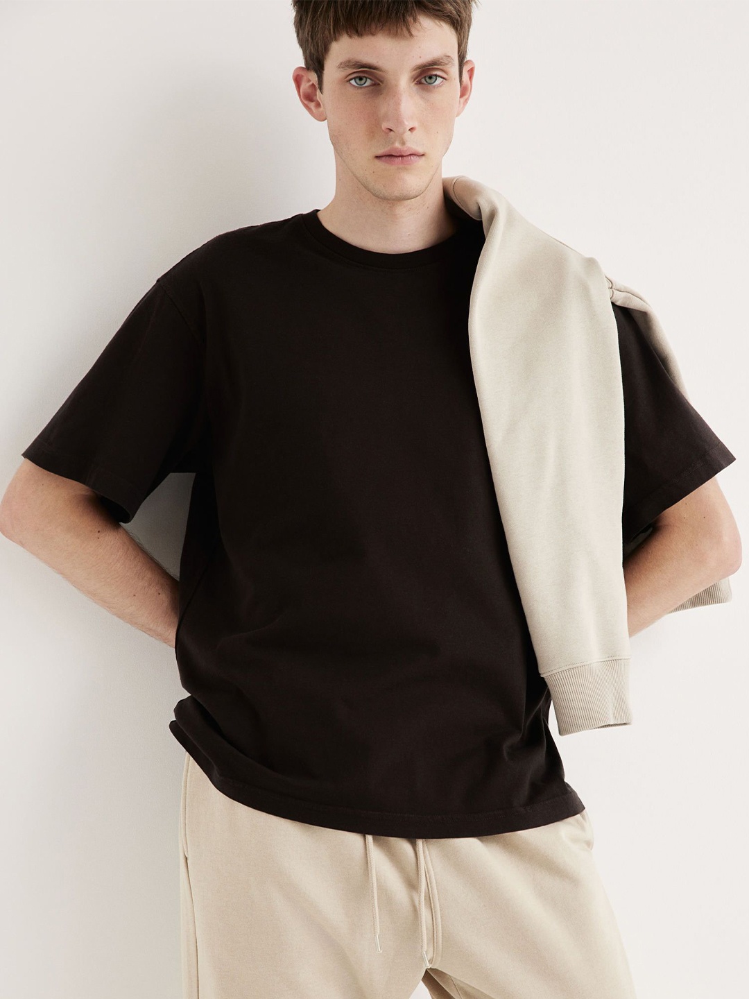 

H&M Loose Fit Washed-Look T-shirt, Brown