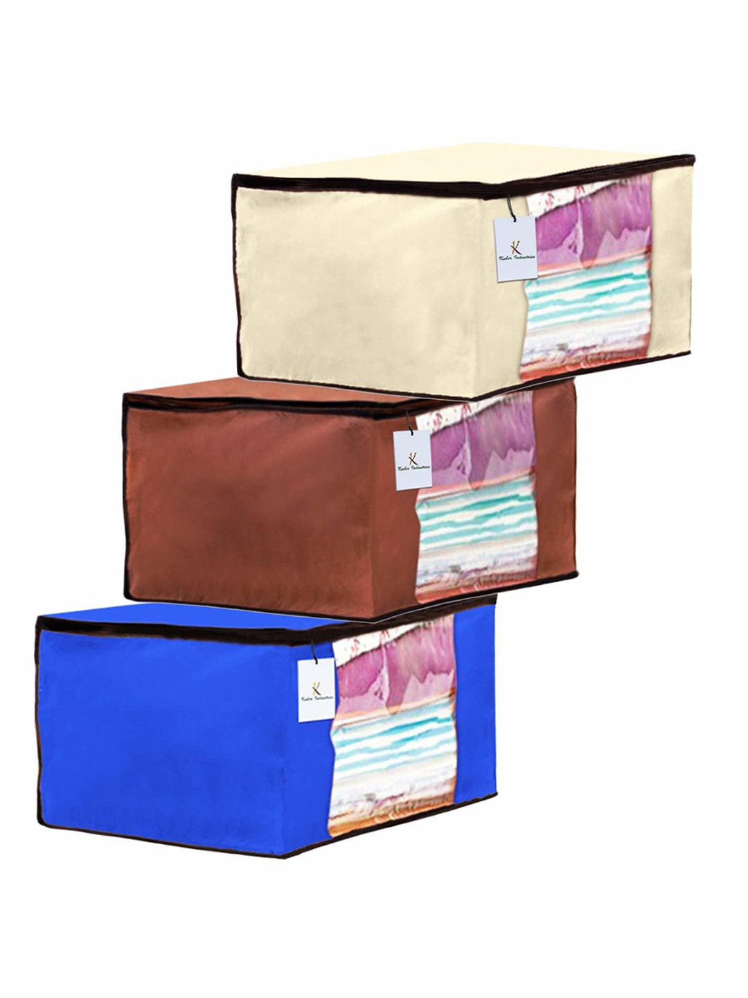 

Kuber Industries Brown 3 Pieces Drawer Organisers