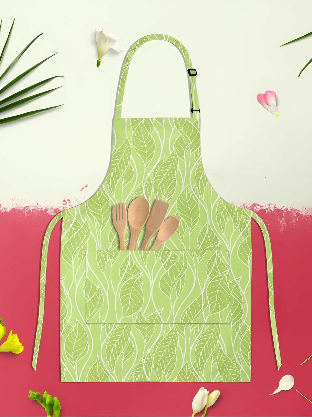 

ArtzFolio Green Cotton Printed Waterproof Apron