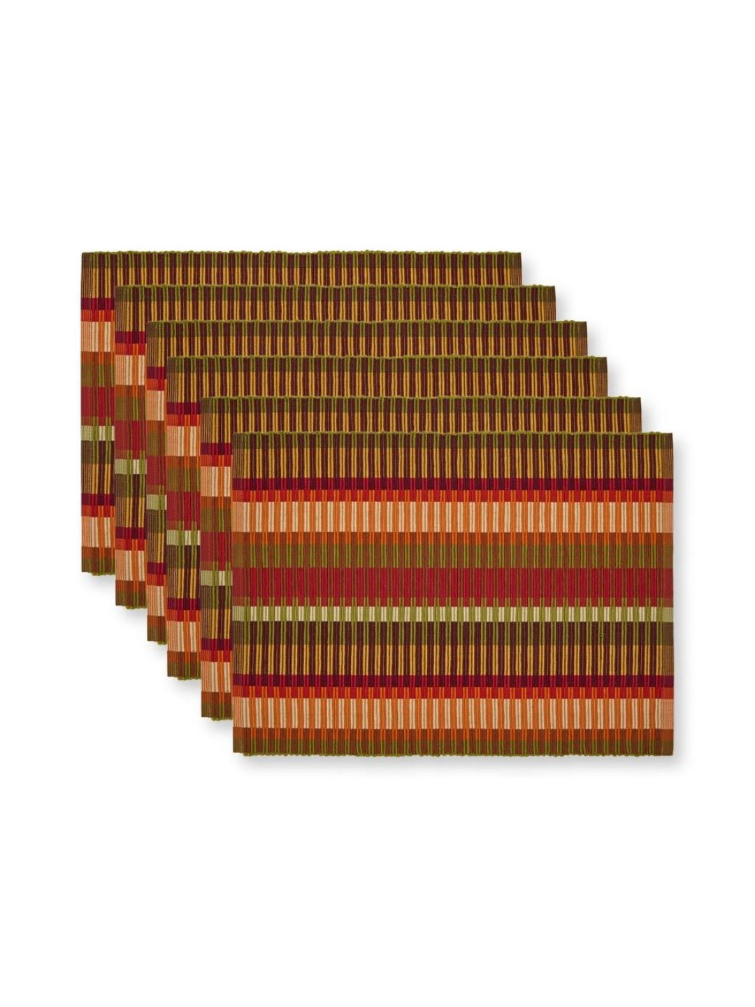 

Fabindia Standalone Red & Brown 6 Pieces Striped Cotton Table Placemats