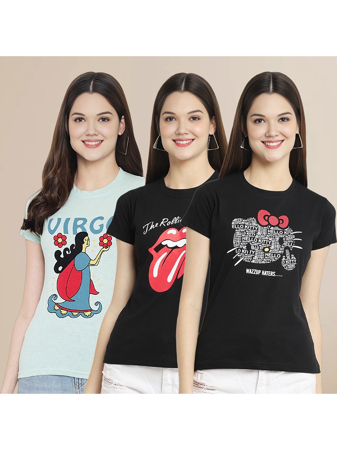 

Metronaut Women Typography 3 T-shirt, Multi