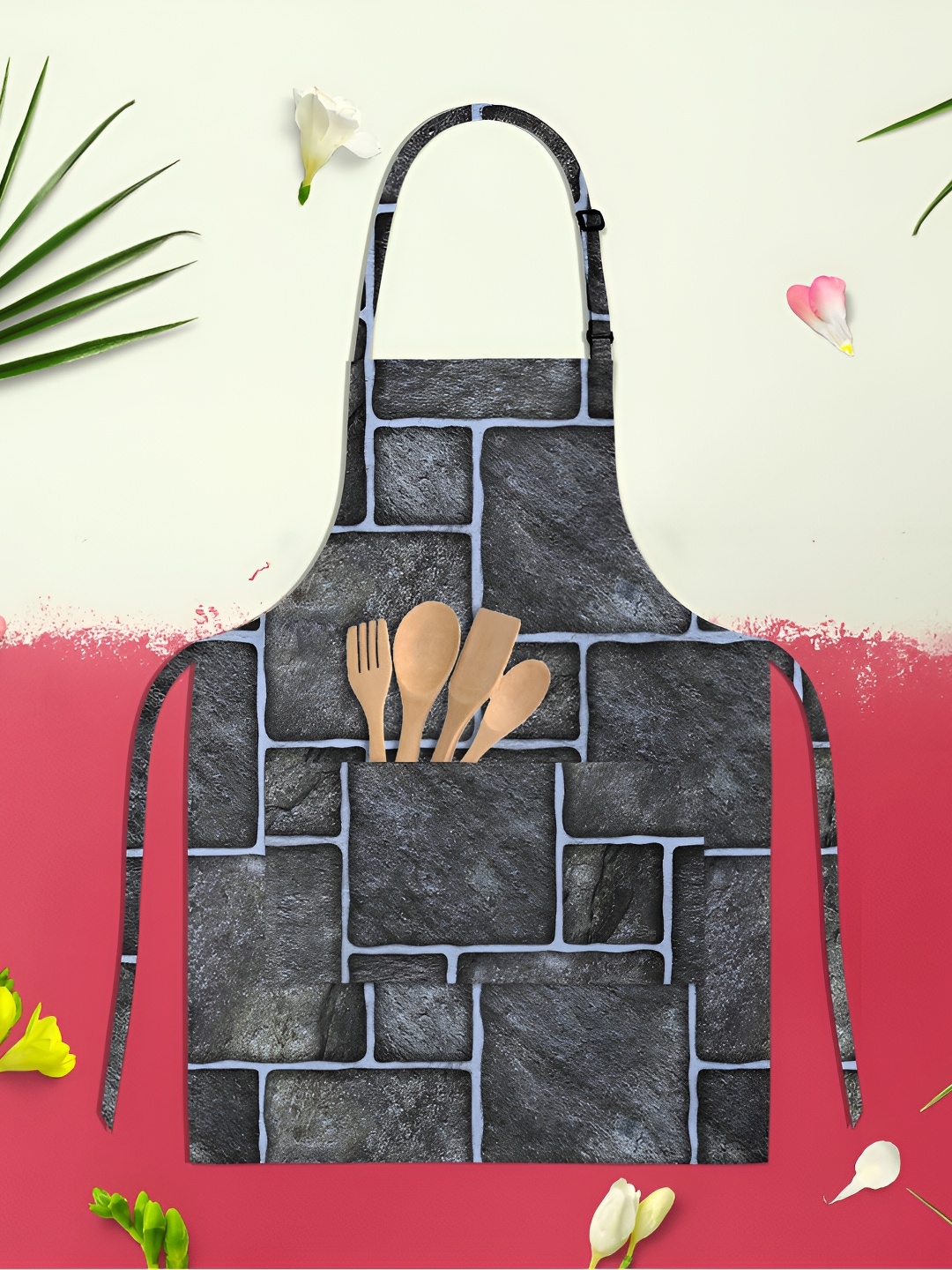 

ArtzFolio Kids Black & Blue Printed Cotton Apron