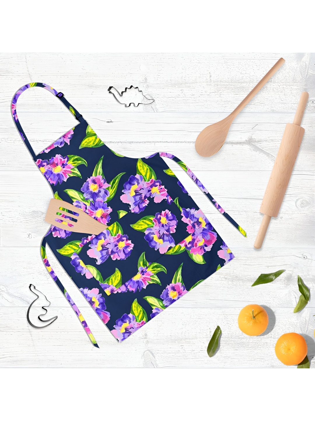 

ArtzFolio Kids Navy Blue & Purple Printed Cotton Aprons