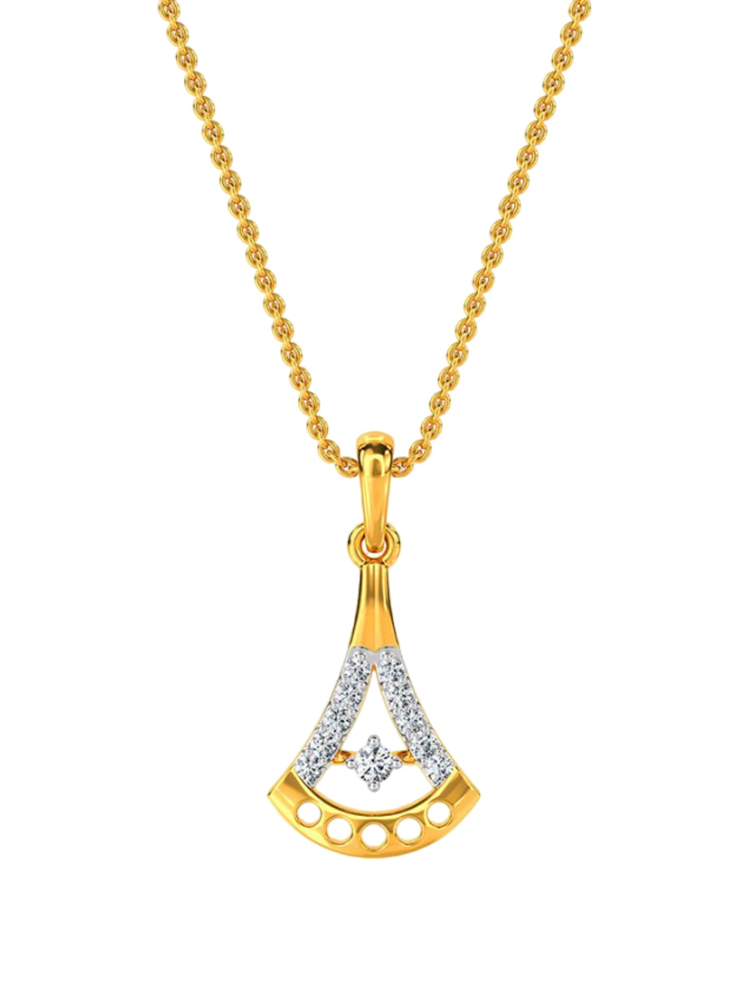 

KISNA DIAMOND AND GOLD JEWELLERY Women 18KT Diamond Pendant 0.94gm