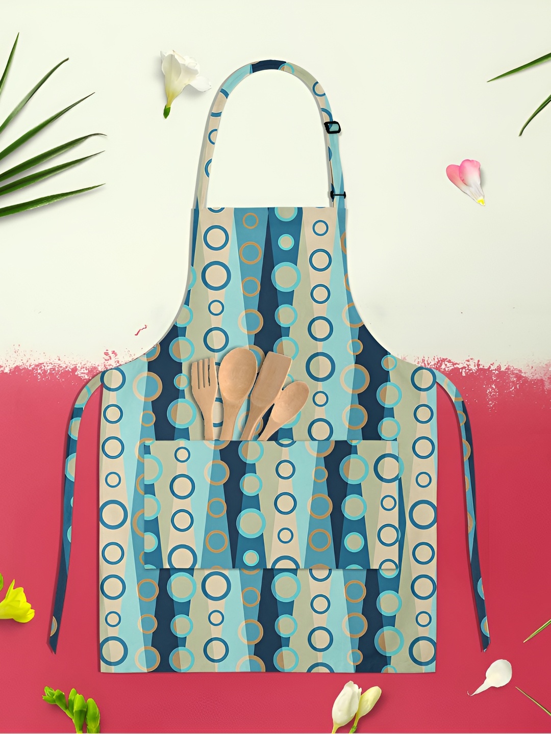 

ArtzFolio Marine Blue & Beige Printed Cotton Apron