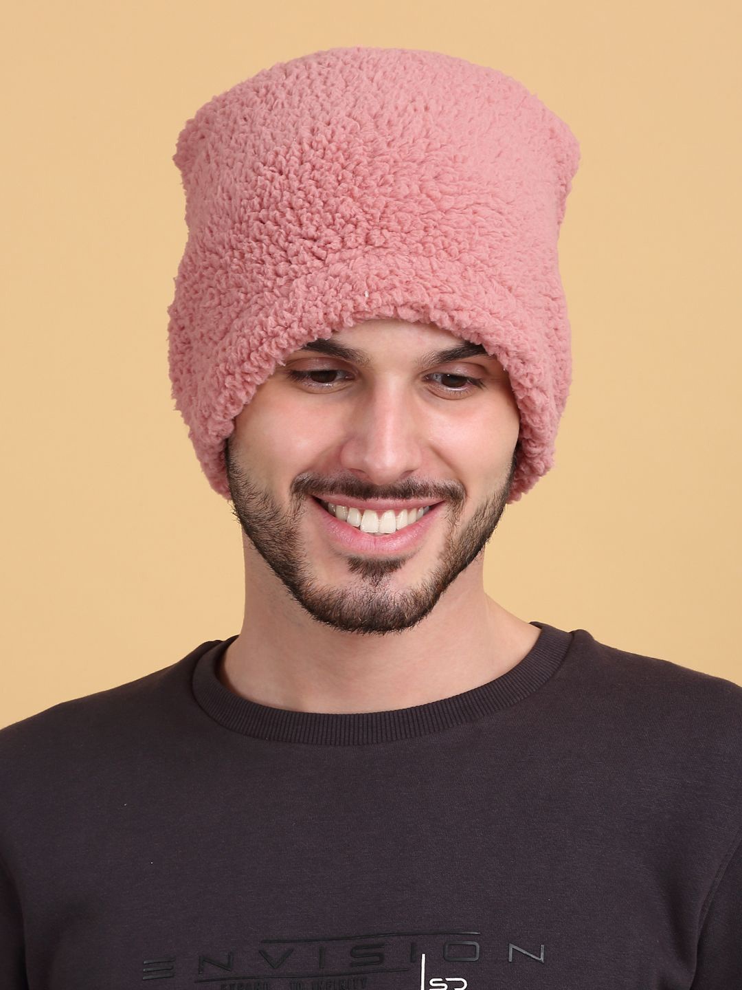 

KLOTTHE Men Pack Of 2 Woollen Beanie Caps, Rust