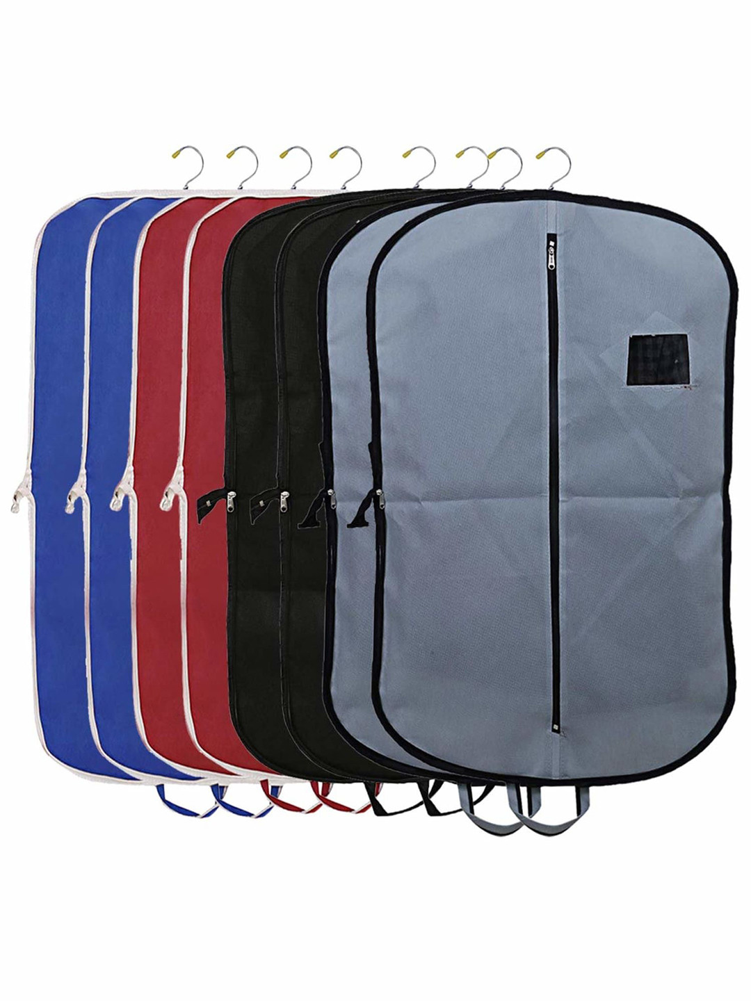 

Kuber Industries Blue 8 Pieces Foldable Men's Blazer Suit Organiser