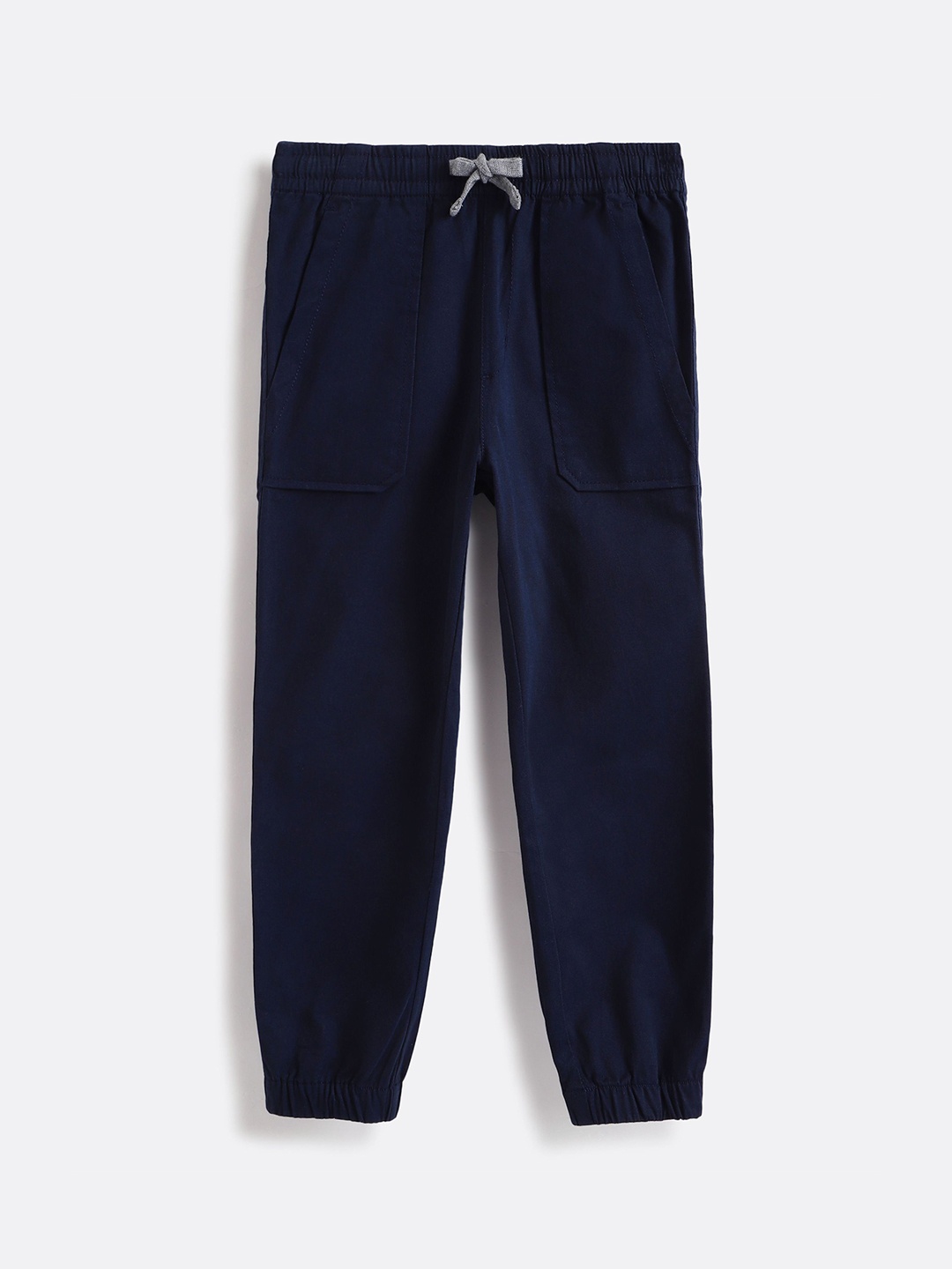 

Campana Boys Cotton Twill Regular Fit Stretchable Joggers, Navy blue