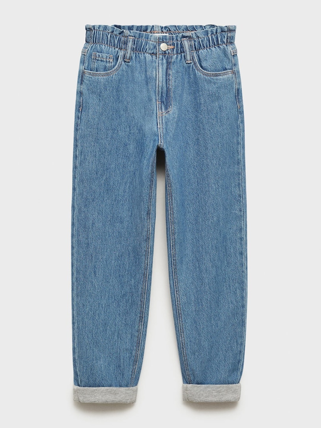

Mango Kids Girls Pure Cotton Light Fade Jeans, Blue