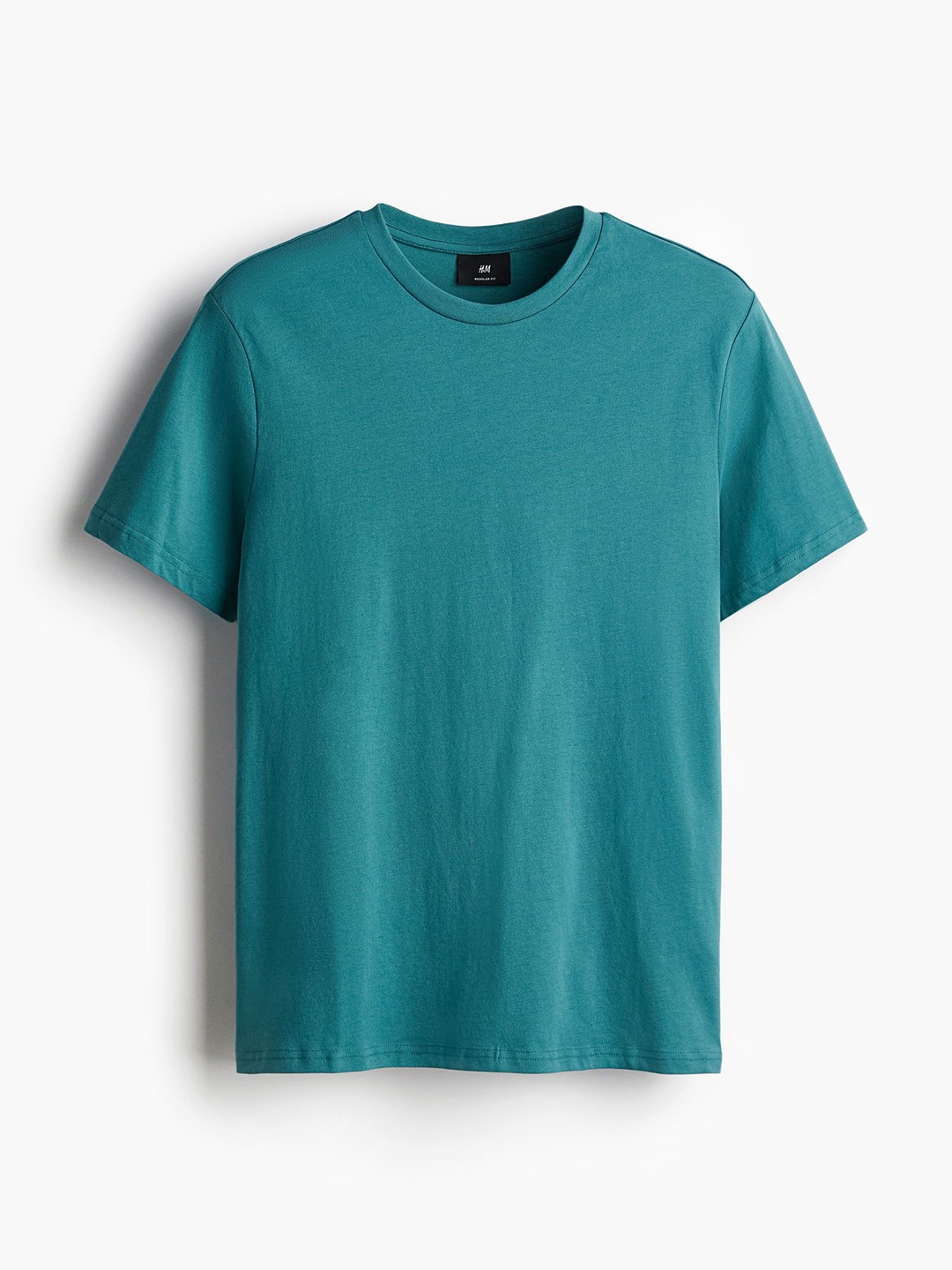 

H&M Men Round Neck Cotton Tshirts, Turquoise blue