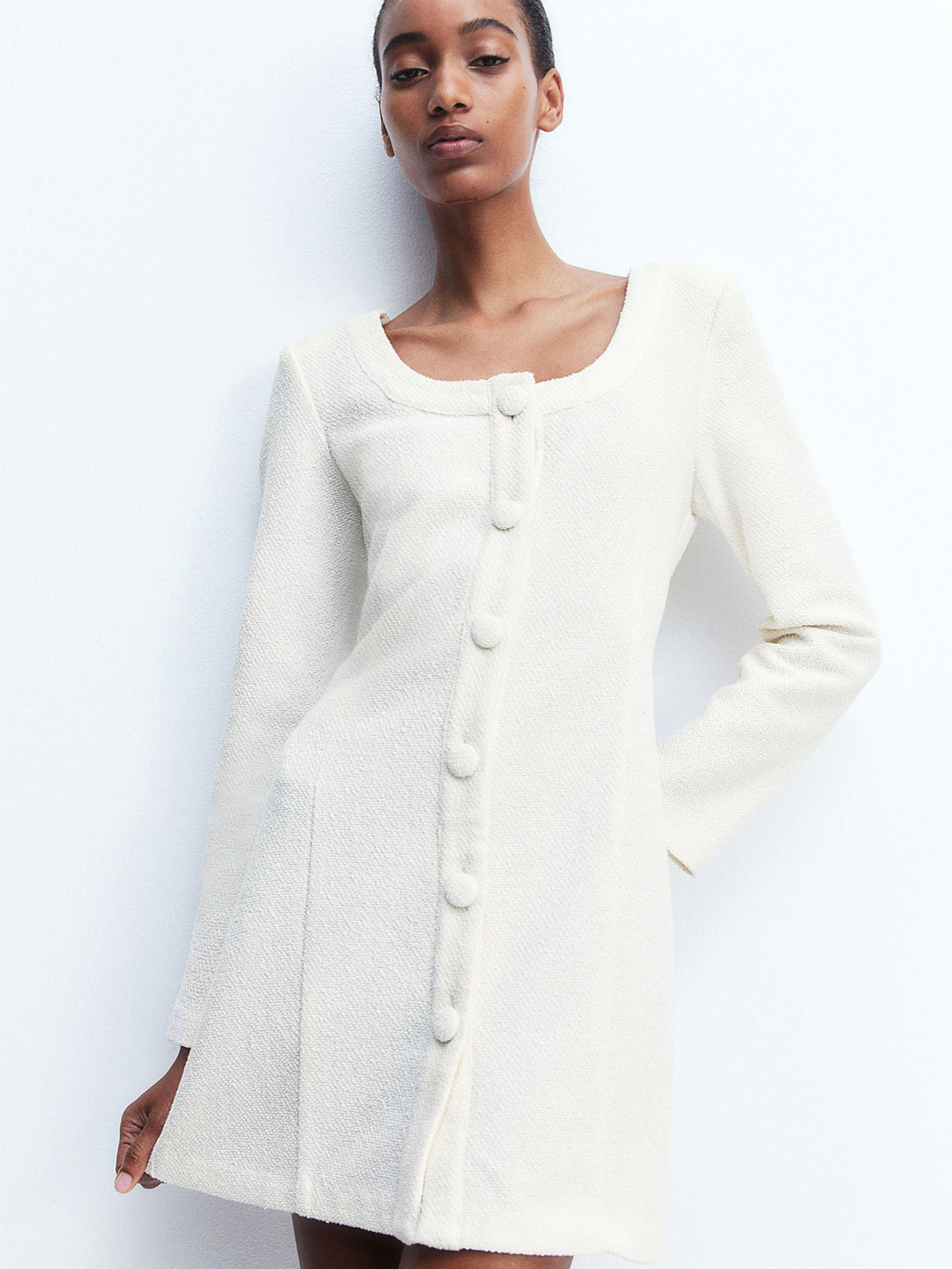 

H&M Textured-weave Dresses, White