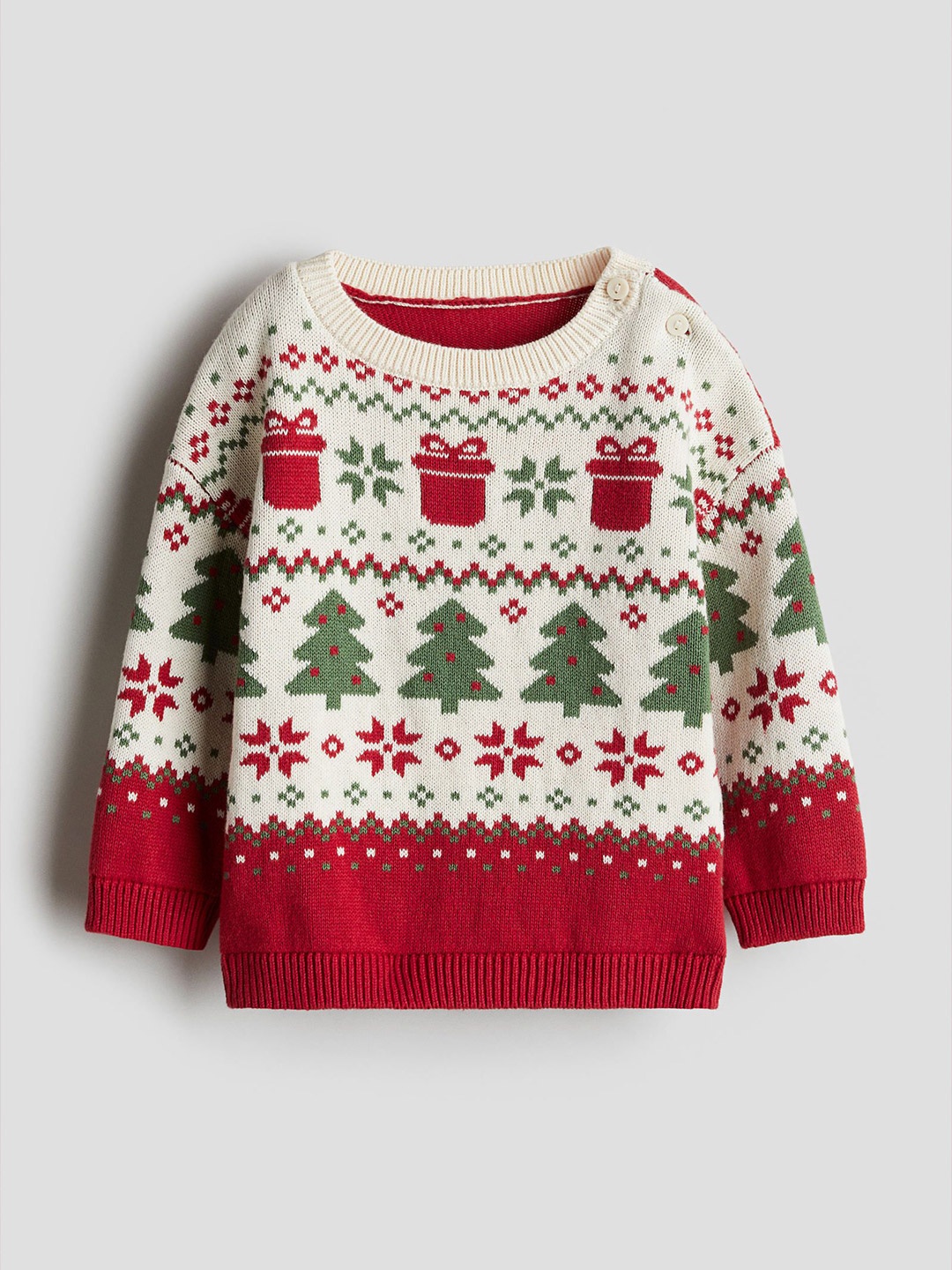 

H&M Boys Jacquard-Knit Jumper, White