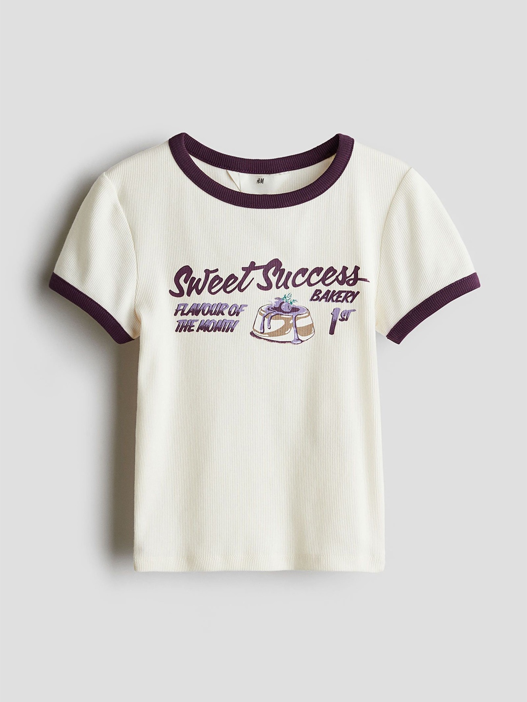

H&M Girls Cotton Jersey Tops, White
