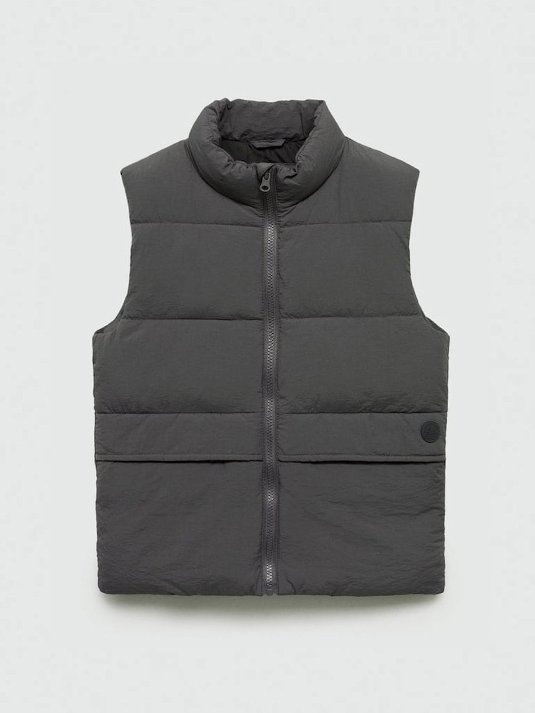 

Mango Kids Boys Mock Collar Gilet Padded Jacket, Grey