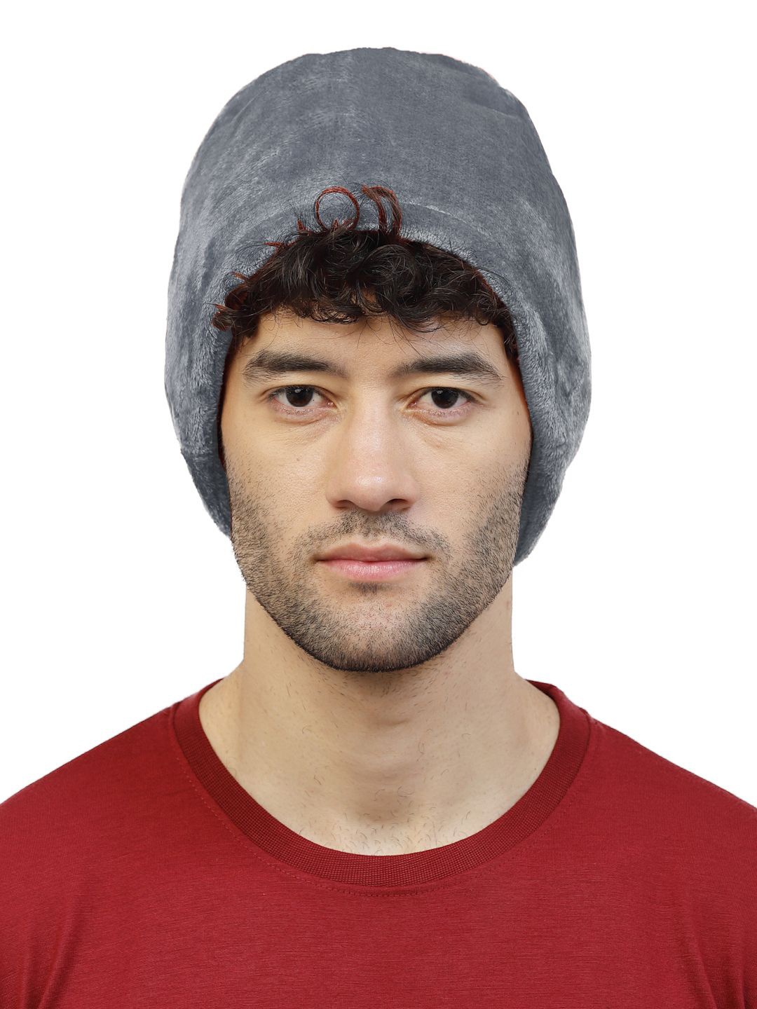 

KLOTTHE Men Set Of 2 Woolen Beanie Caps, Grey