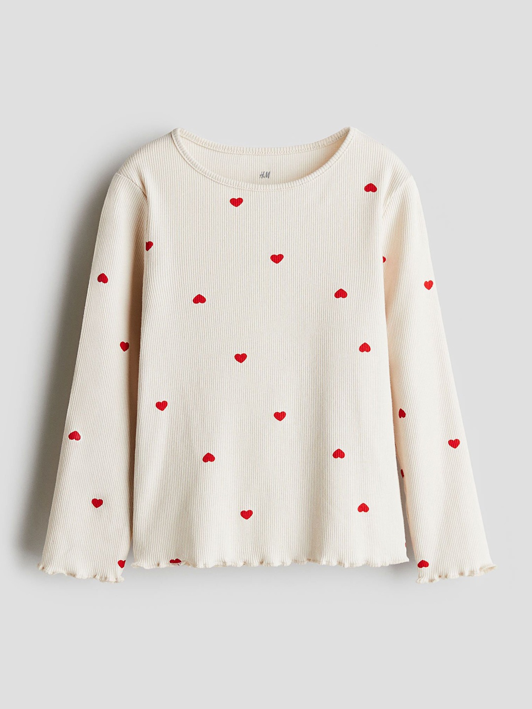

H&M Girls Long-Sleeved Jersey Top, Beige