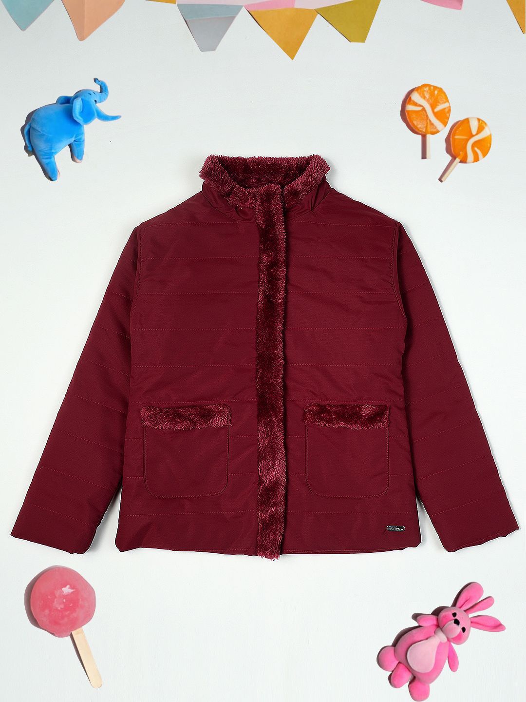 

PAMPOLINA Girls Fleece Jacket, Maroon