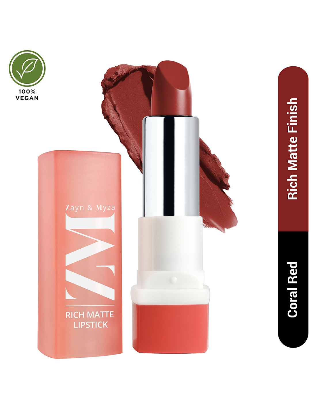 

ZM Zayn & Myza Rich Matte Finish Long Lasting Lipstick With Shea Butter - 4.2 g - Iconic, Red