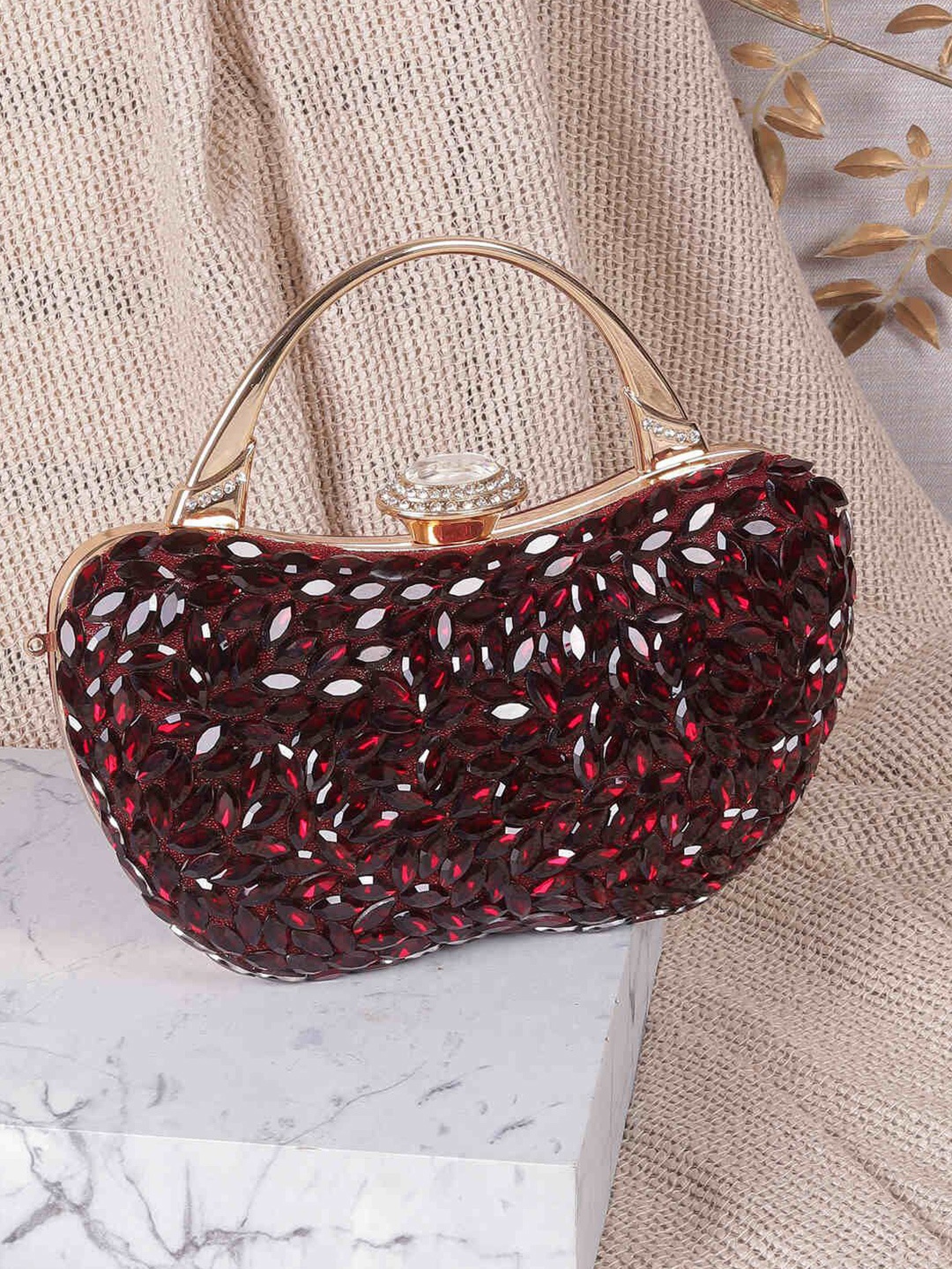 

Metro Embellished Purse Clutch, Maroon