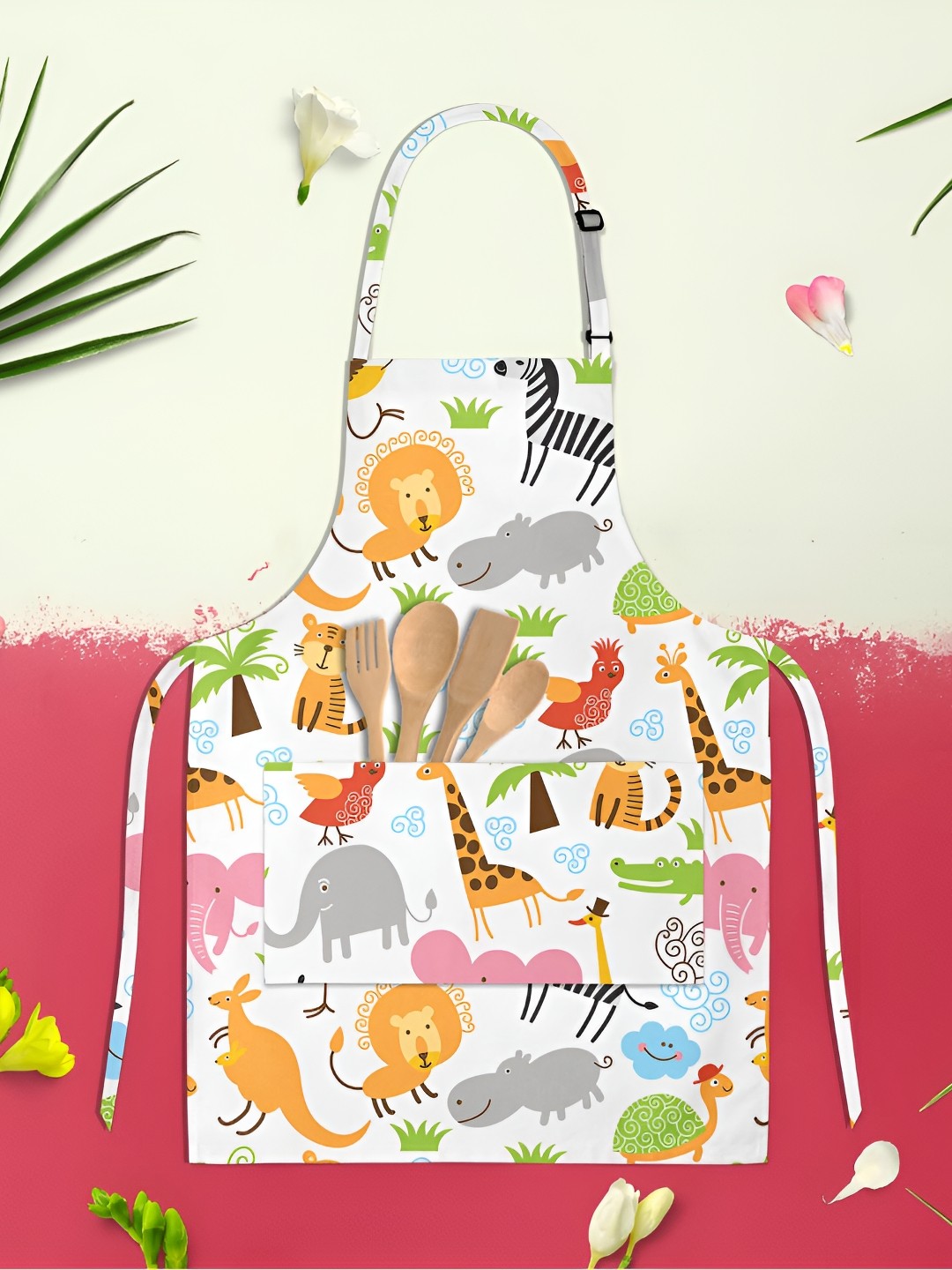 

ArtzFolio White & Grey Printed Cotton Aprons