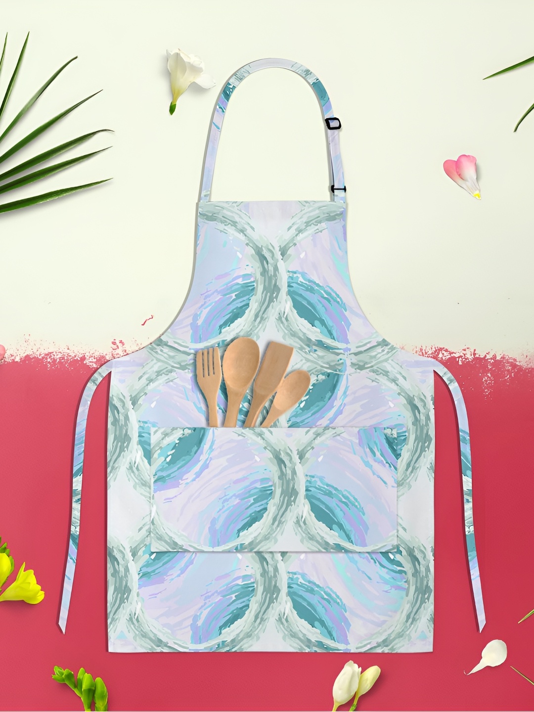 

ArtzFolio Blue & White Printed Cotton Apron