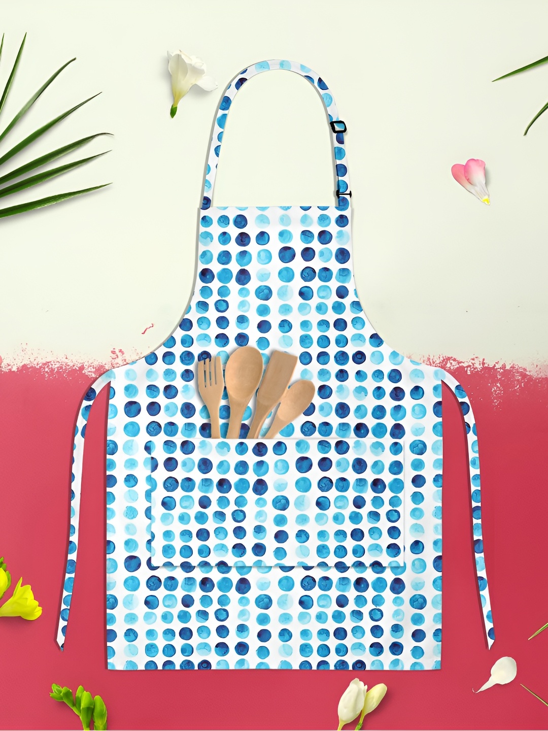 

ArtzFolio White & Blue Printed Cotton Aprons