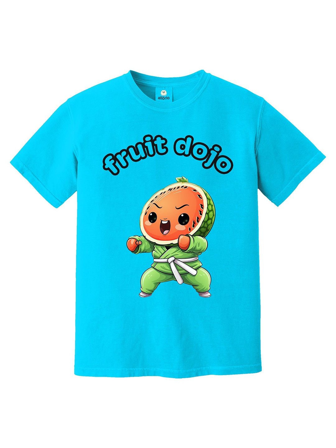 

allorio kids Girls Printed Pure Cotton Applique T-shirt, Blue