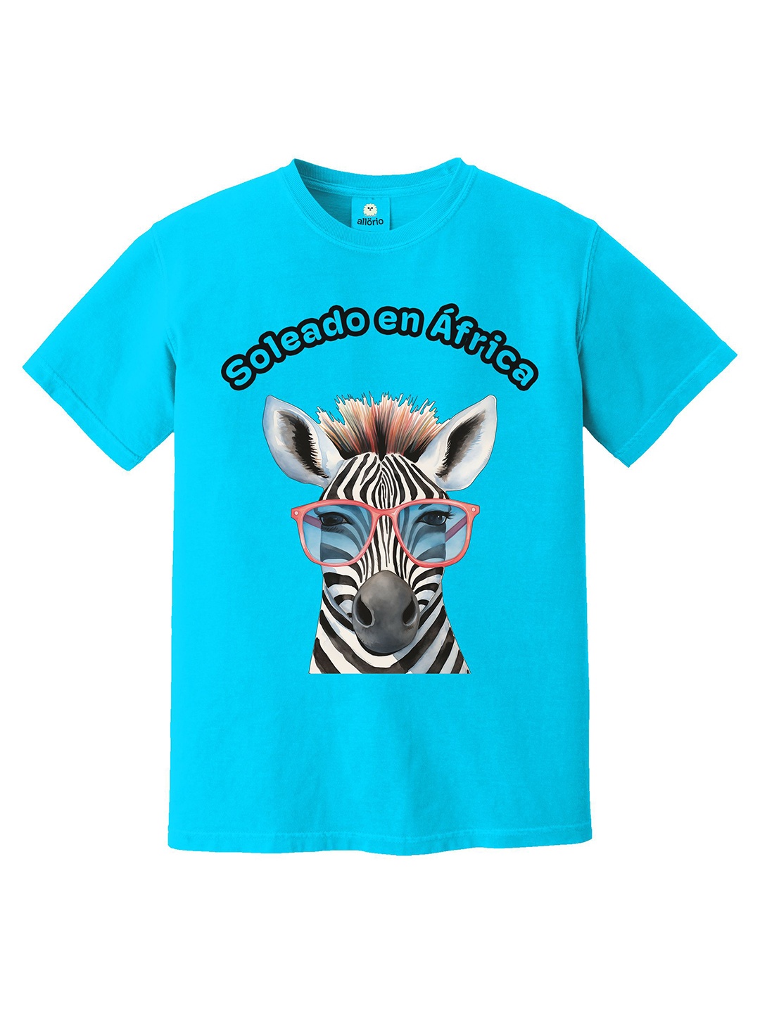 

allorio kids Girls Typography Printed Pure Cotton Applique T-shirt, Blue