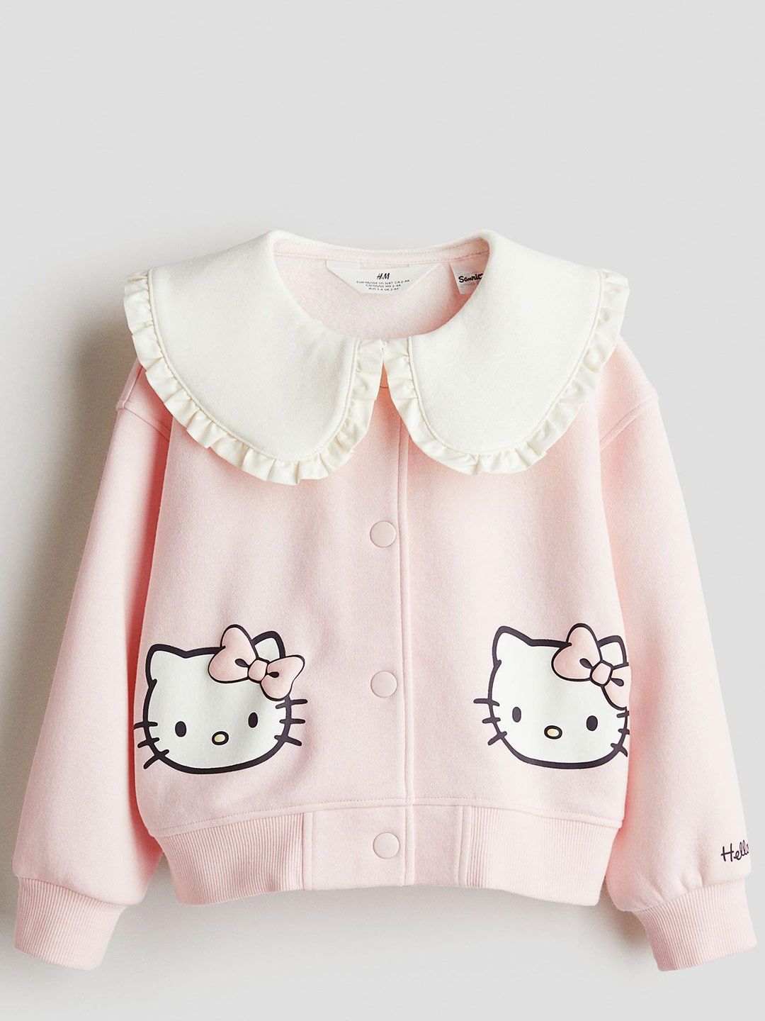 

H&M Girls Printed Sweatshirt Cardigan, Pink