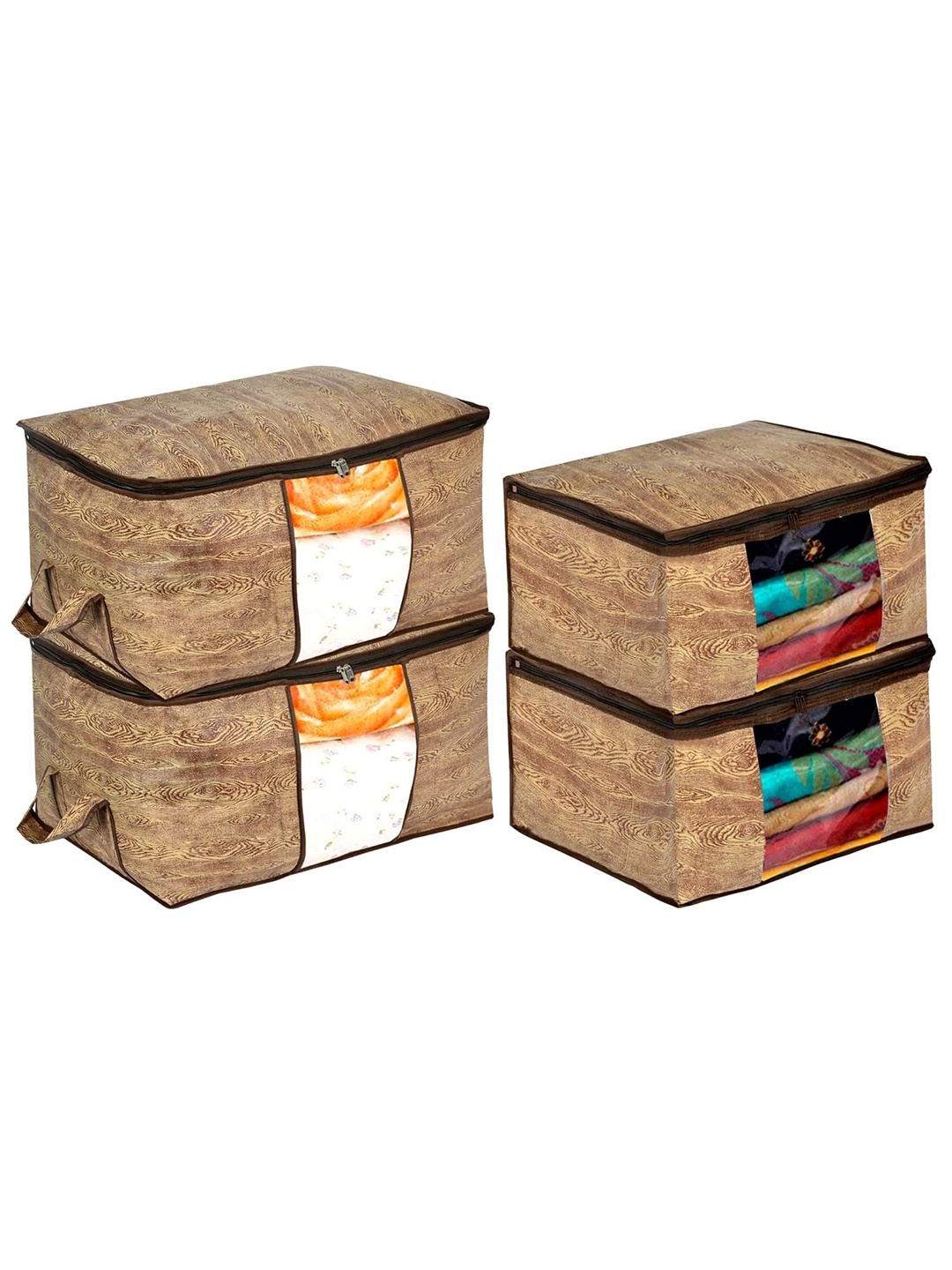 

Kuber Industries Brown 4 Pieces Multi-Utility Organisers