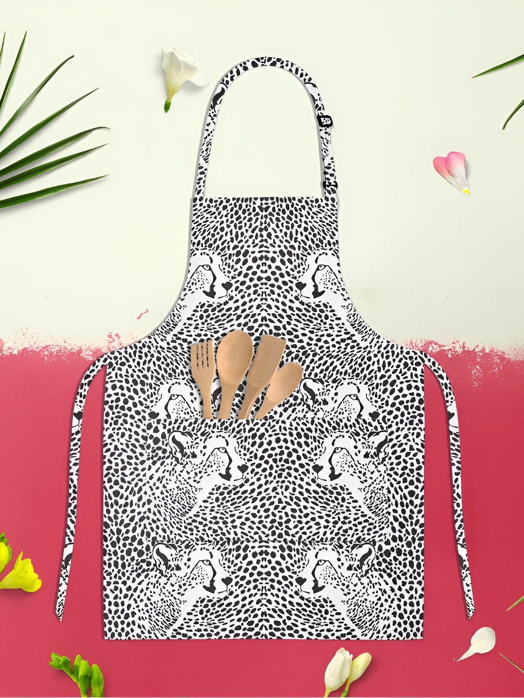 

ArtzFolio Black & White Printed Cotton Aprons