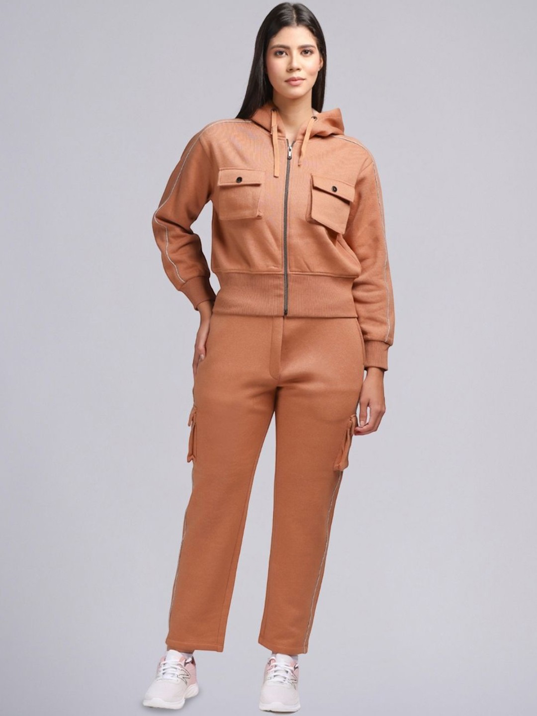 

PUREMIST Self Design Shirt With Trouser Co-Ords, Brown