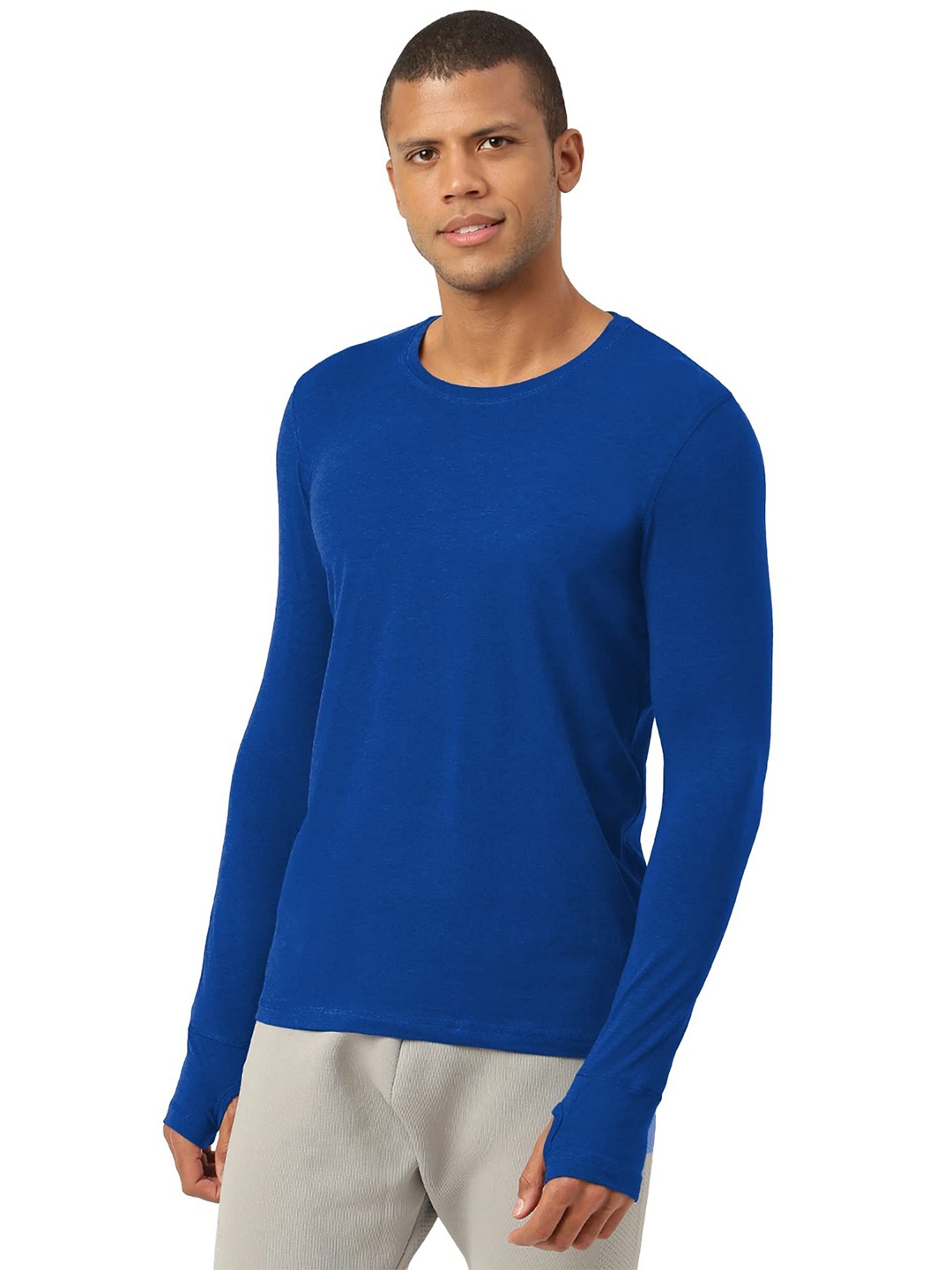 

FREECULTR Men Solid Round Neck T-shirt, Blue