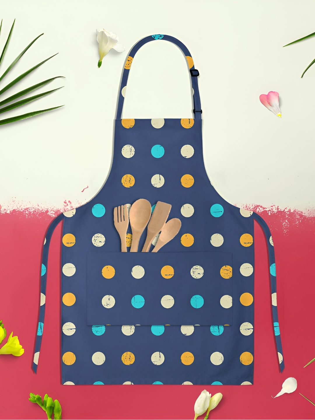 

ArtzFolio Blue & Yellow Printed Cotton Aprons