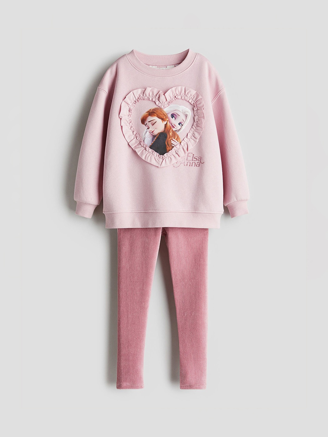 

H&M Girls 2-Piece Top And Leggings Set, Pink